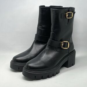 Stuart Weitzman Soho Moto Buckle Booties size 9.5
